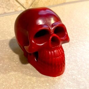 Red skull candle handmade